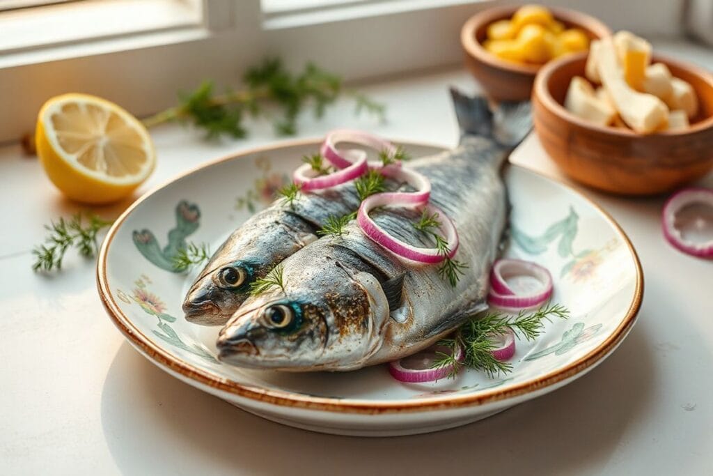 Cold Smoked Mackerel: 5 Homemade Recipes Like a Pro Chef 2 Delicious cold smoked mackerel with fresh dill and pickled fennel on a ceramics-inspired plate